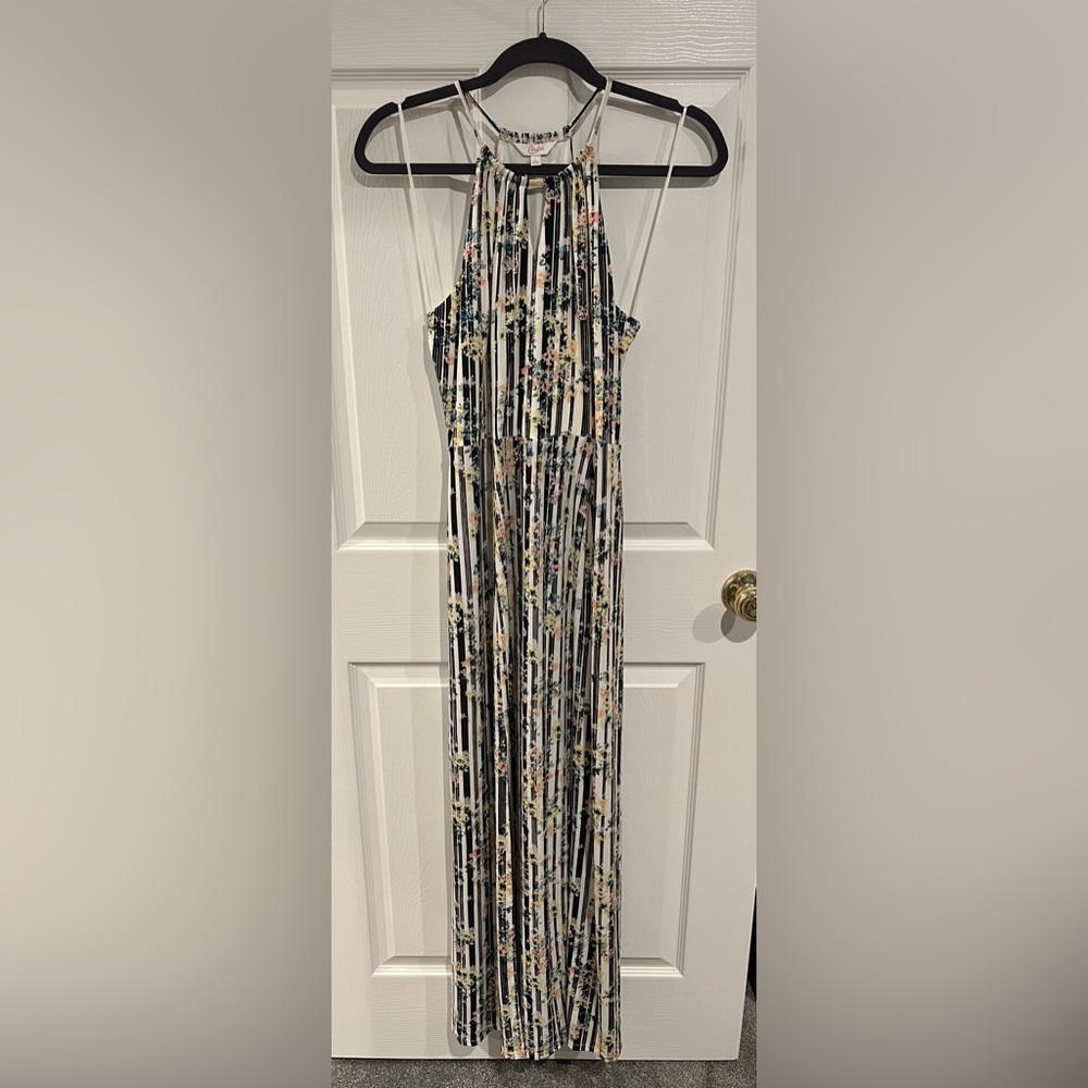 Candie’s Floral/Striped Sleeveless Women’s Maxi Dress